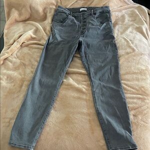 Good American Charcoal Good Legs Button Fly Jeans